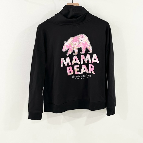 Simply Southern Cowl Neck ‘Mama Bear’ Pullover Black Size Small - Picture 6 of 6